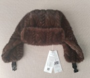 ALEX MAX czapka FUTRZANA BRĄZOWA NOWA eko futro FUTERKO