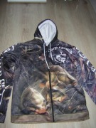 Bluza wędkarska z kapturem rozpinana nadruk 3D Carp Fishing 5XL/180-190cm