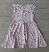 Sukienka H&M 122/128. Różowa w motylki
