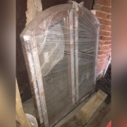 Piękne okno Brugmann, jasny dąb, łuk 143x116