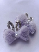 spinki z kokardkami i uszami. Kolor: fioletowy