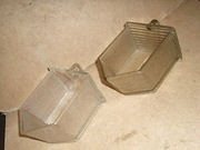 Stare szklane szufladki do kredensu - 2 szt.