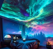 Projektor Aurora Zorza Polarna Lampka Nocna PILOT USB Dla Dziecka Impreza