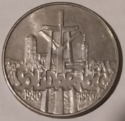 Solidarność 1980-1990, moneta 10 000 zł z 1990 roku