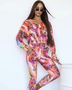 Nowy piękny welurowy dres firmy La Perla pomarańczowa pantera r. uniwersaln