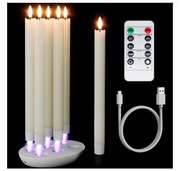 świece ładowane LED z pilotem i timerem – 6 świec z prawdziwego wosku