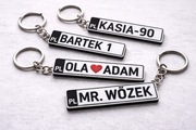 Brelok Rejestracja 3D Personalizowany | Tablica Rejestracyjna Imię