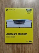 CORSAIR VENGEANCE RGB DDR5 RAM 32GB (2x16GB) 6400MHz CL32 Białe Gwarancja