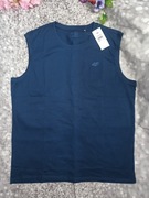 Koszulka sportowa męska  bawełna bez rękawów 3XL granatowa 4F – nowa 