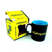 NOWY KUBEK CYBERPUNK 2077 NAPIS CZARNY NIEBIESKI