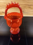 Kielich czerwony słuczan orkusz krakowski instytut szkła PRL vintage 