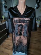 Koszulka damska bluzka a'la football NFL koronka  L czarna sexy California