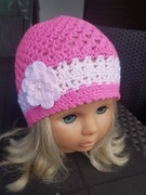 L.JK-320 Ażurowa czapka HANDMADE 44-50cm