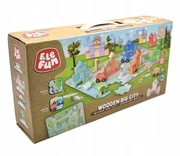 Klocki drewniane EleFun Wooden Big City Drewniane Miasto 115 elementów