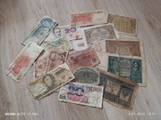 Stare banknoty polskie i europejskie zestaw banknotów 