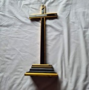 Stary krzyż czarno złoty 45 cm koniec XIX pocz. XXw. 