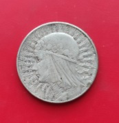 5 ZŁOTYCH GŁOWA KOBIETY 1933 rok - srebro AG oryginał nr2