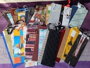 Torebki prezentowe papierowe foliowane różne na butelkę zestaw 30 szt.