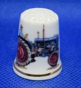 Naparstek Kolekcjonerski Porcelanowy Angielski Niebieski Traktor 