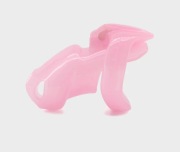 RÓŻOWY MAŁY PAS CNOTY CHASTITY CAGE 4 ORINGI  L