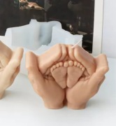 DŁONIE STOPY DZIECKA forma silikonowa 11.5*11.5*4.5 do odlewów Świec Mydła