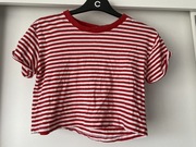 Crop top paski czerwony H&M 36 S