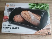 CHLEBAK Metalowy CZARNY pojemnik na chleb bułki ŚWIEŻE PIECZYWO Satino