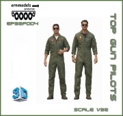 Figura pilota z druku  3D  wysoka jakość   1/32