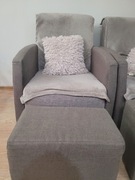 Fotele  i  pufy szare 