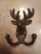 Głowa jelenia piękny solidny wieszak żeliwny 