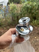 Klamka gałka srebrna metalowa do drzwi z zamkiem na klucz