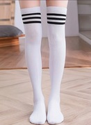 ZAKOLANÓWKI Damskie Długie Białe Paski NOWE Slim