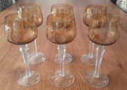 Kieliszki kryształowe prl remery 6 szt. brązowe