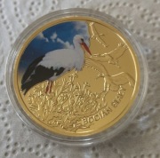 Numizmat Symbole Przyrody, Bocian Biały, certyfikat, książeczka