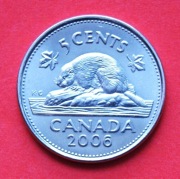 5  Centów  2006   r  -     Kanada   Bóbr 