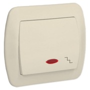 Beżowy włącznik schodowy z podświetleniem AW6L/12 Simon Akord