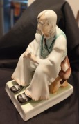 Figura  porcelanowa zabytkowa "Pasterz" Bardzo duża Zsolnay Pecs