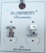 Kolczyki srebrne żaby żabki Blueberry 