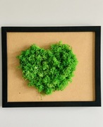 Obraz z mchu chrobotka serce 