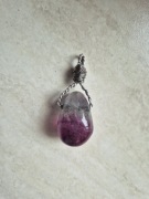 Ametyst kryształ wisiorek dł.5,5cm