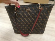 Guess duża torebka, skóra, brąz, stan bdb!