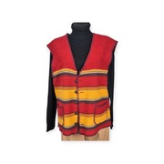 Kamizelka Benetton L XL wełniana kolorowa w pasy vintage – ciepła i stylowa