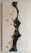 obraz ręcznie malowany deska sklejka 25x45 cm cm
