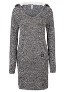 NOWY DŁUGI DZIANINOWY SWETEREK Z KAPTUREM I MISIEM 40/42 BONPRIX