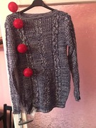 Niebieski granatowy sweter biust 95 uniwersalny