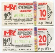 Bilety MPK  Lublin - 10min, 20min, Ulgowy