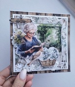 Kartka dla babci / mamy / z okazji przejścia na emeryturę ręcznie wykonana 