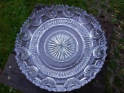 Talerz kryształowy/patera współczesny zdobiony ręcznie, 30 cm średnicy 