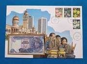 Koperta numizmatyczna z banknotem Malezja