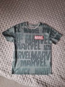 T-shirt Marvel koszulka chłopięca szara khaki all over print logo 158